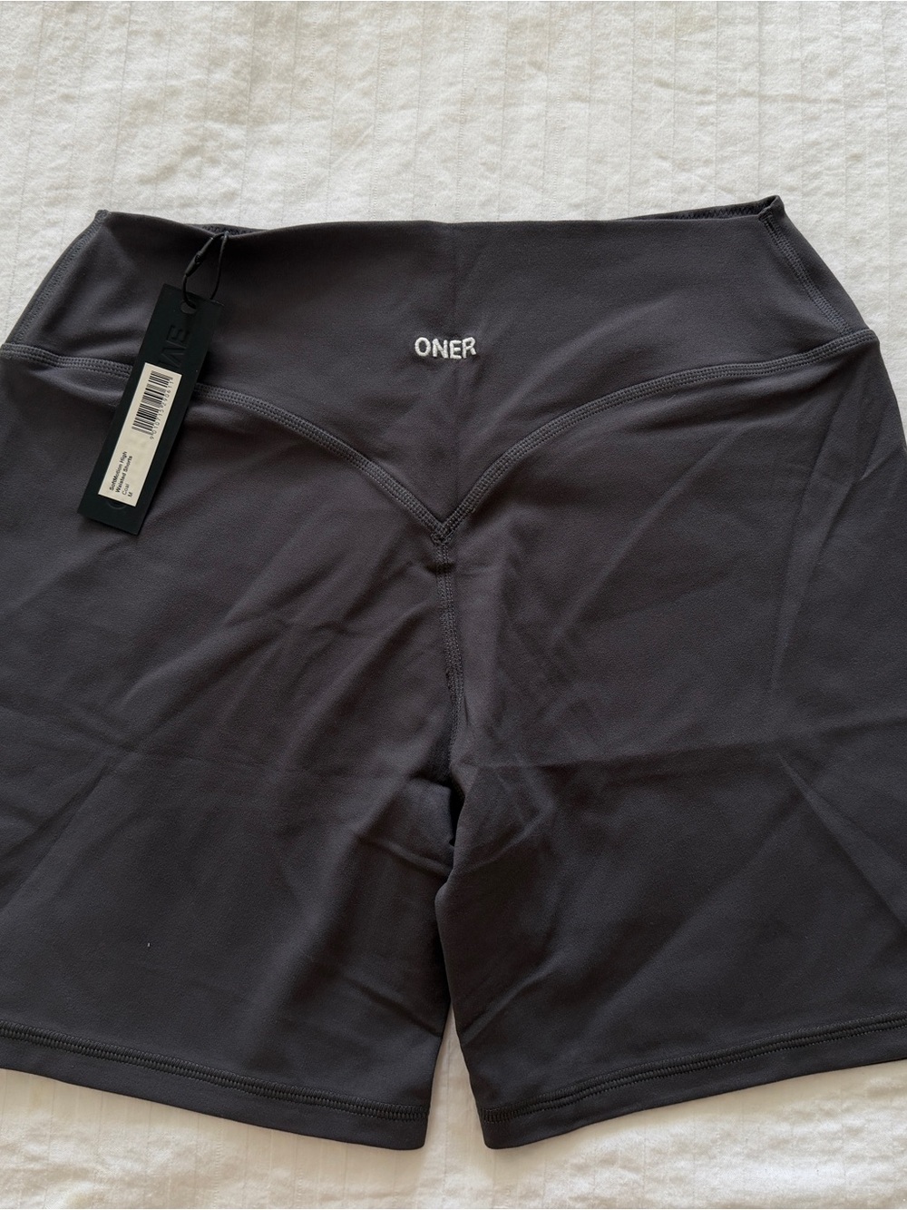 ONER Active High-Waist Women's Performance Shorts — Charcoal - Picture 3 of 5